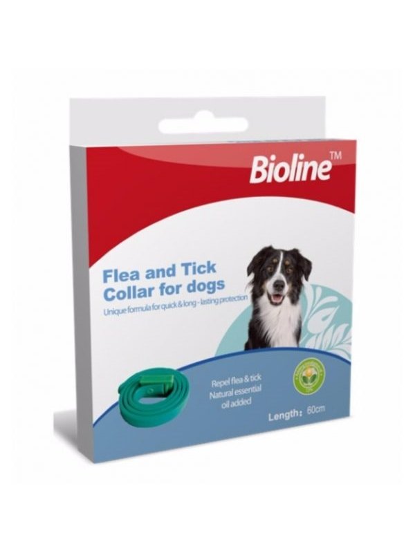 קולר טבעי לכלב ביוליין Bioline מרחיק פרעושים וקרציות