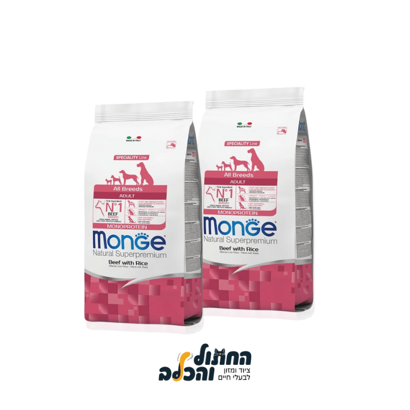 מזון לכלבים מונג’ בקר ואורז