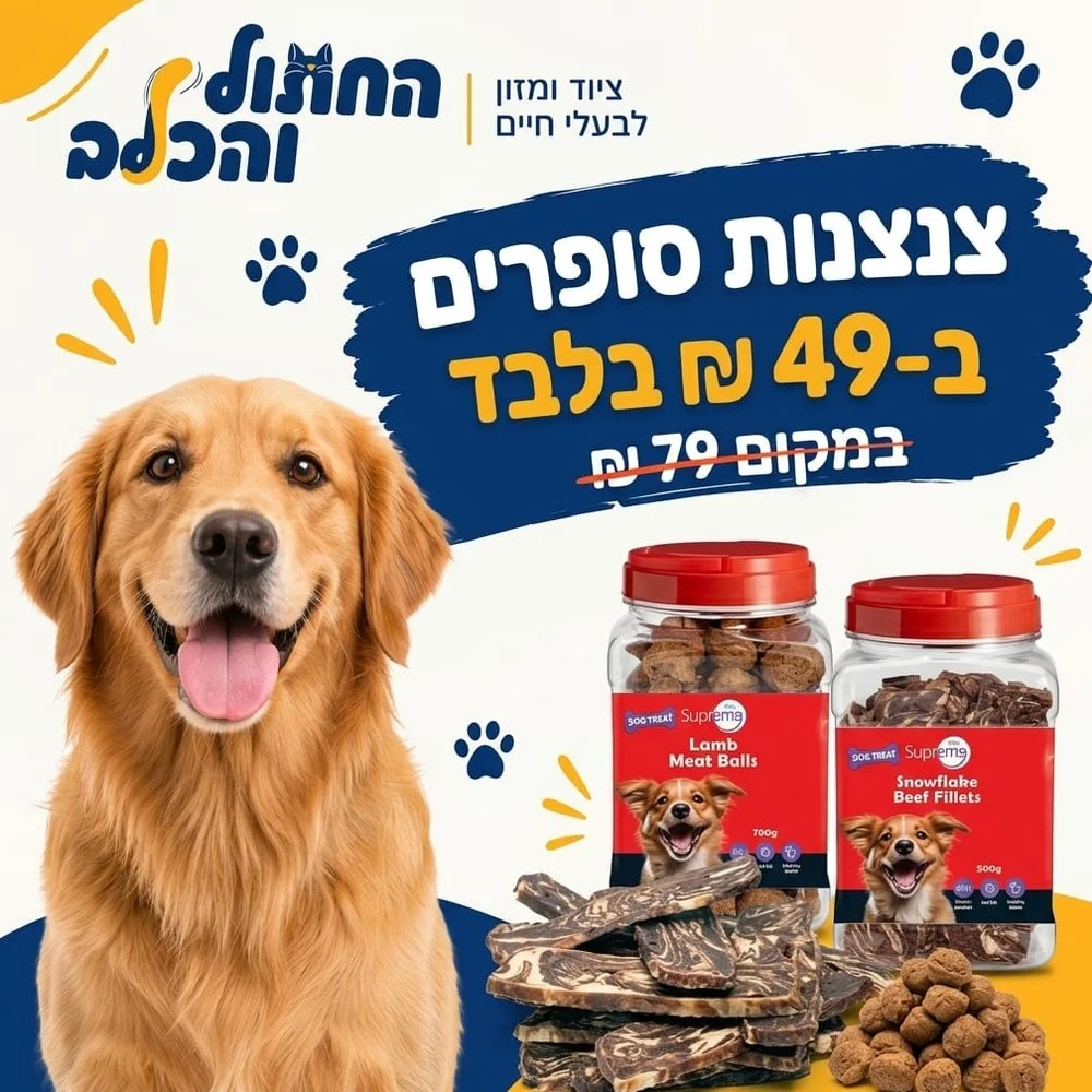 צנצנות חטיפים סופרים לכלבים ב-49 ₪
